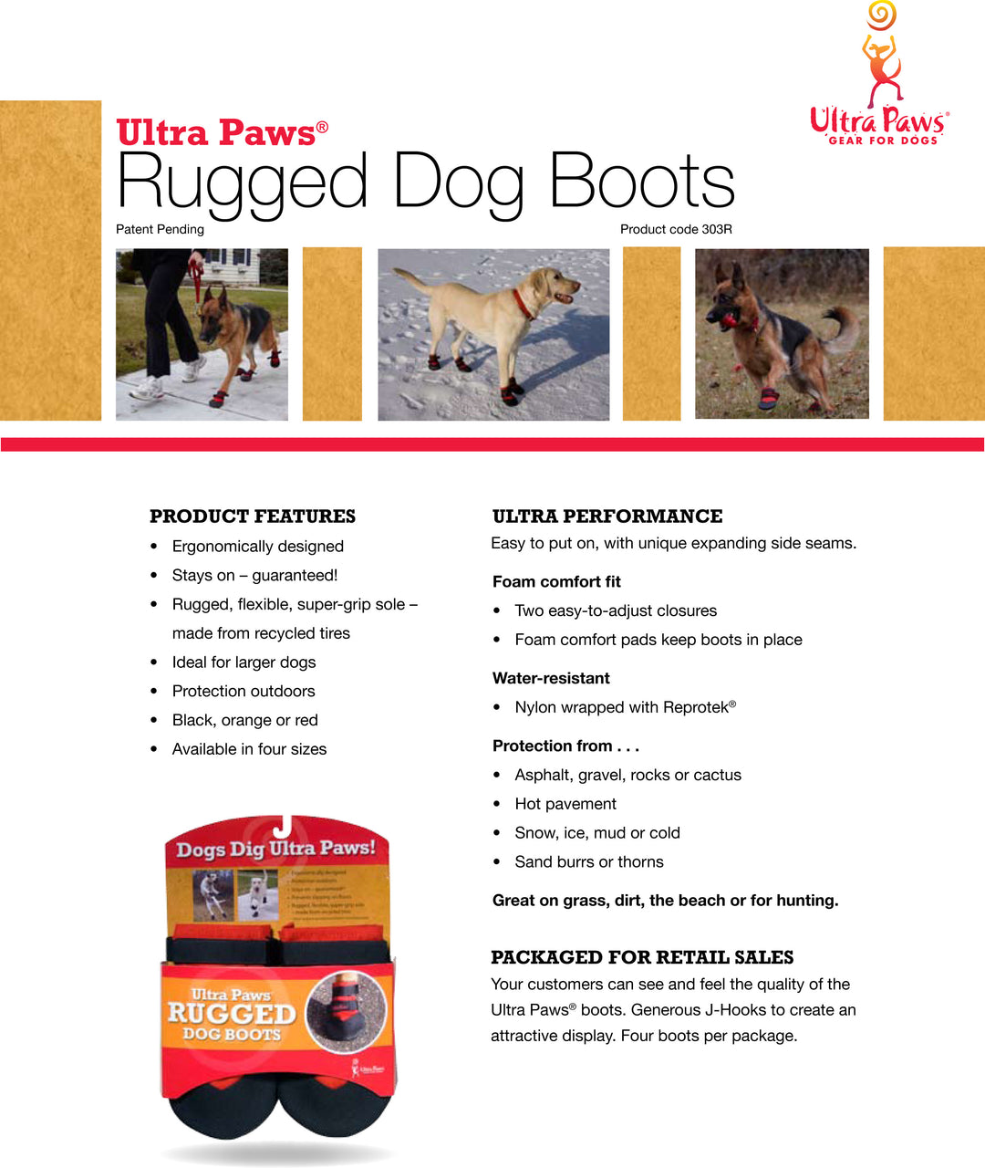 CLOSEOUT Ultra Paw Rugged Dog Boots